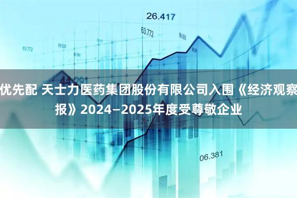 优先配 天士力医药集团股份有限公司入围《经济观察报》2024—2025年度受尊敬企业